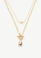Double Layered Lock Necklace
