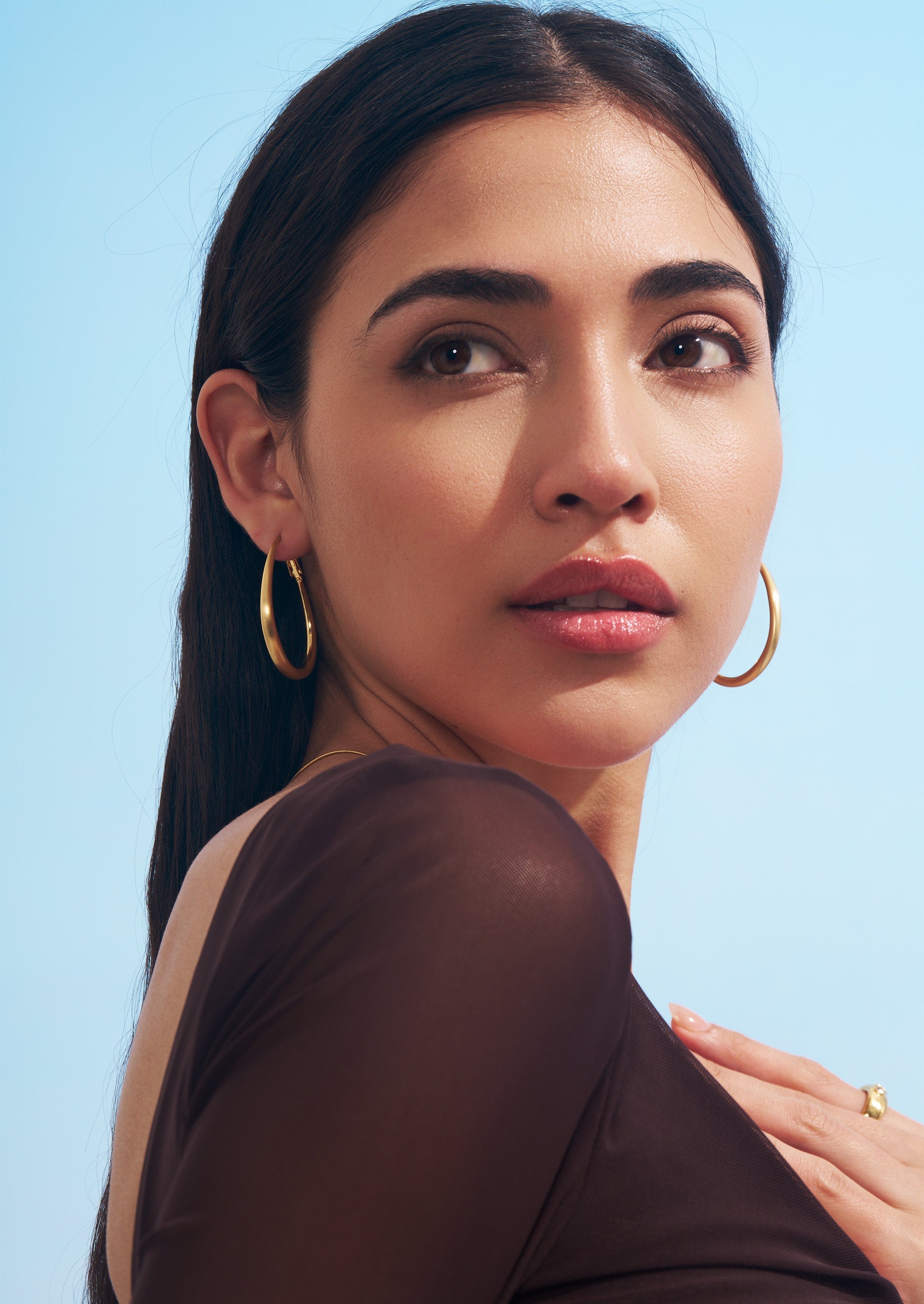 Large Oval Hoop Earrings