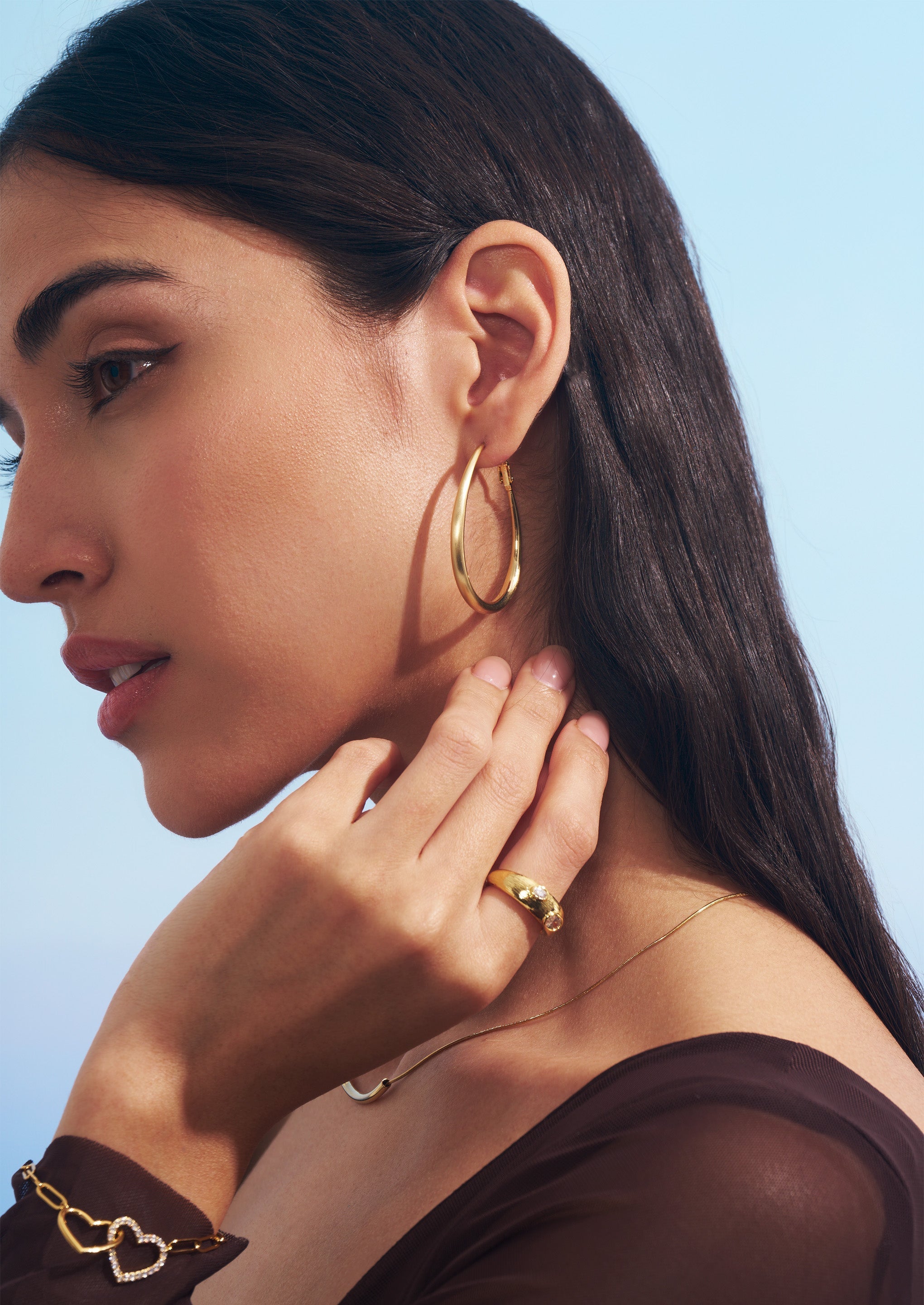 Large Oval Hoop Earrings