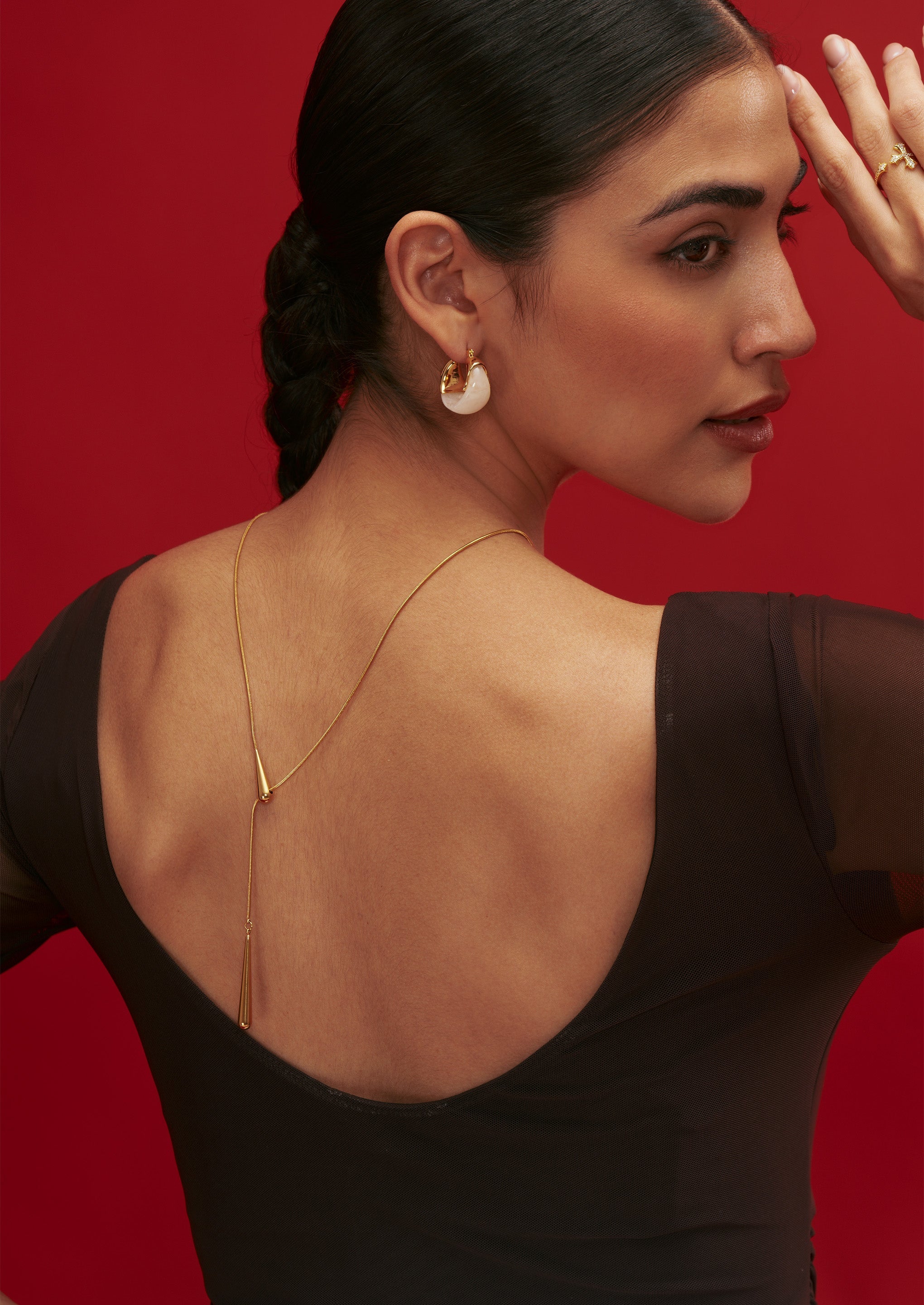 Double Teardrop Pendant Necklace