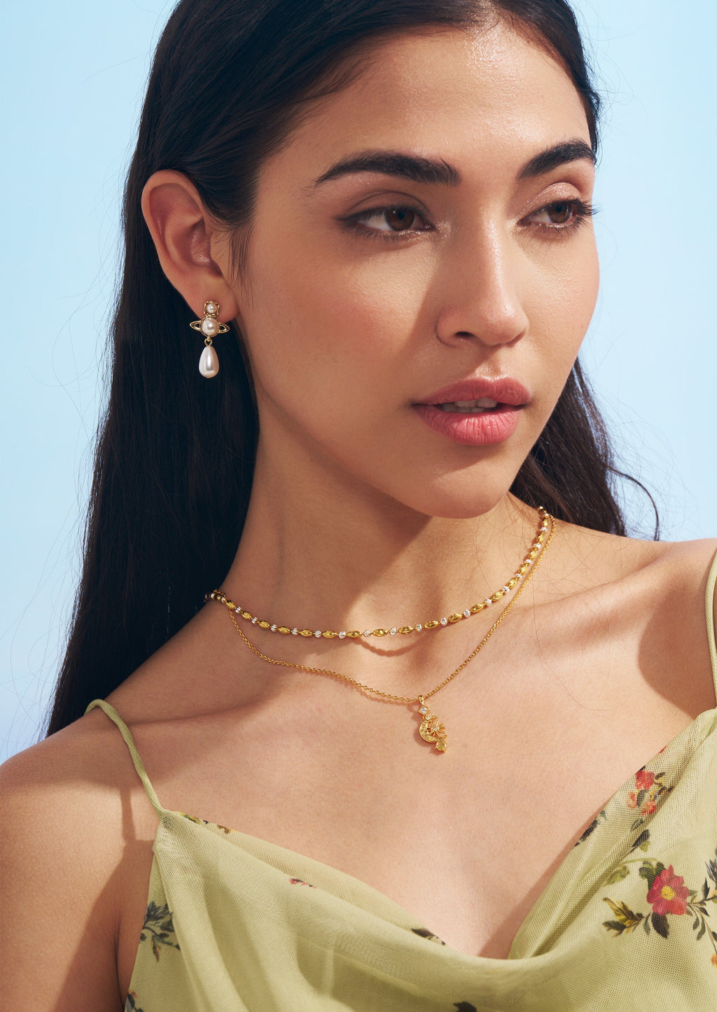 Pearl Planet Drop Earrings