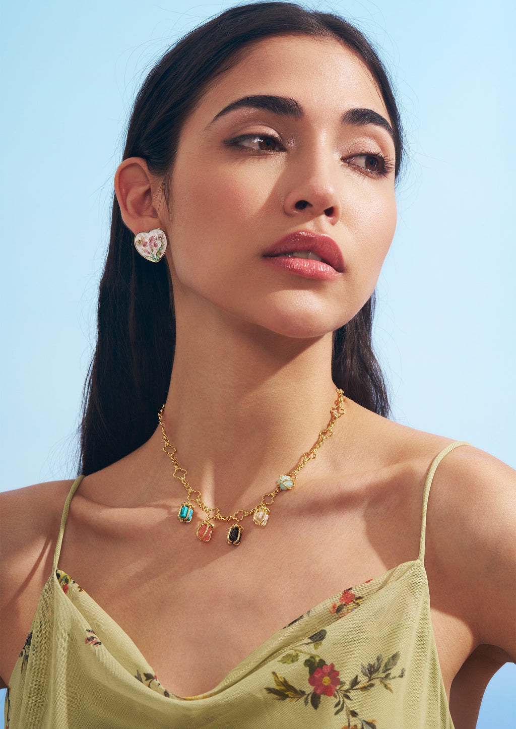 Lily Heart Stud Earrings