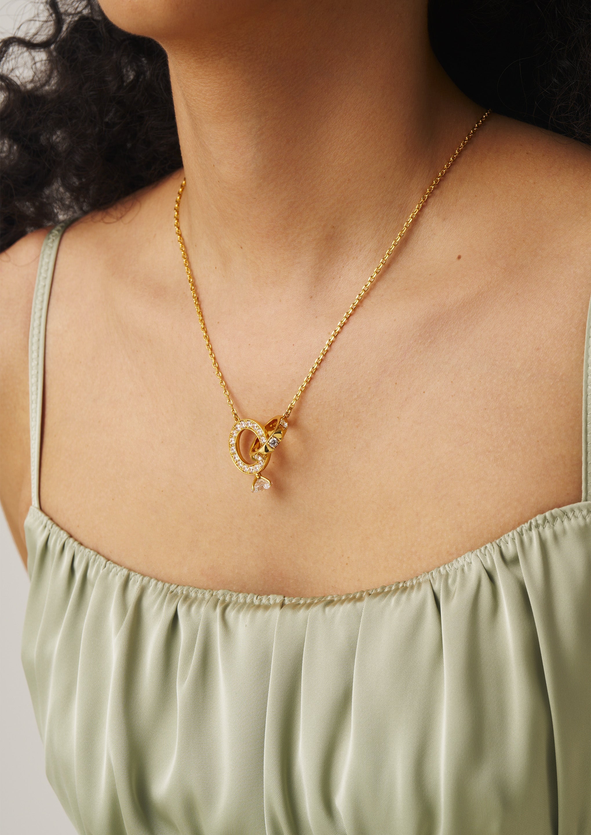 Interlocking Hoop Pendant Necklace