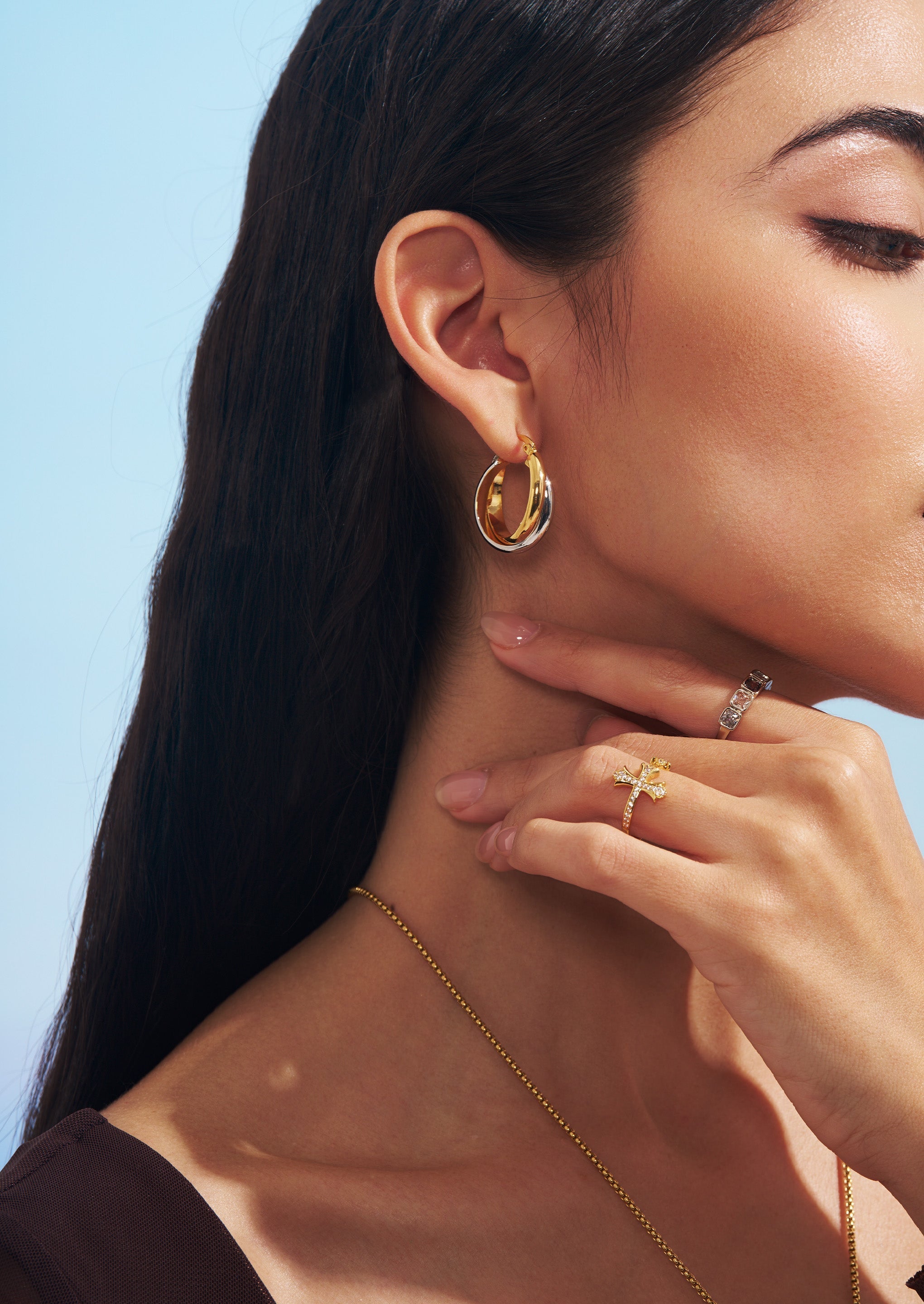 Crossover Hoop Earrings