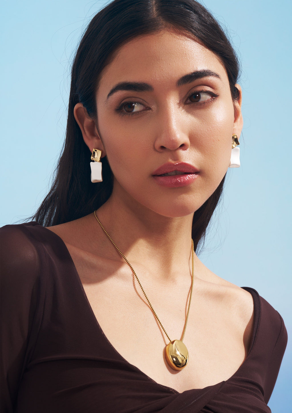 Duet Mixed Square Drop Earrings