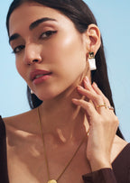 Duet Mixed Square Drop Earrings