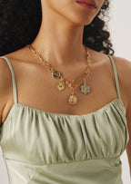 Irregular Flower Charm Necklace