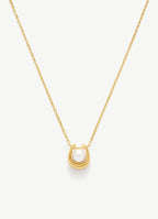 Horseshoe Pearl Pendant Necklace