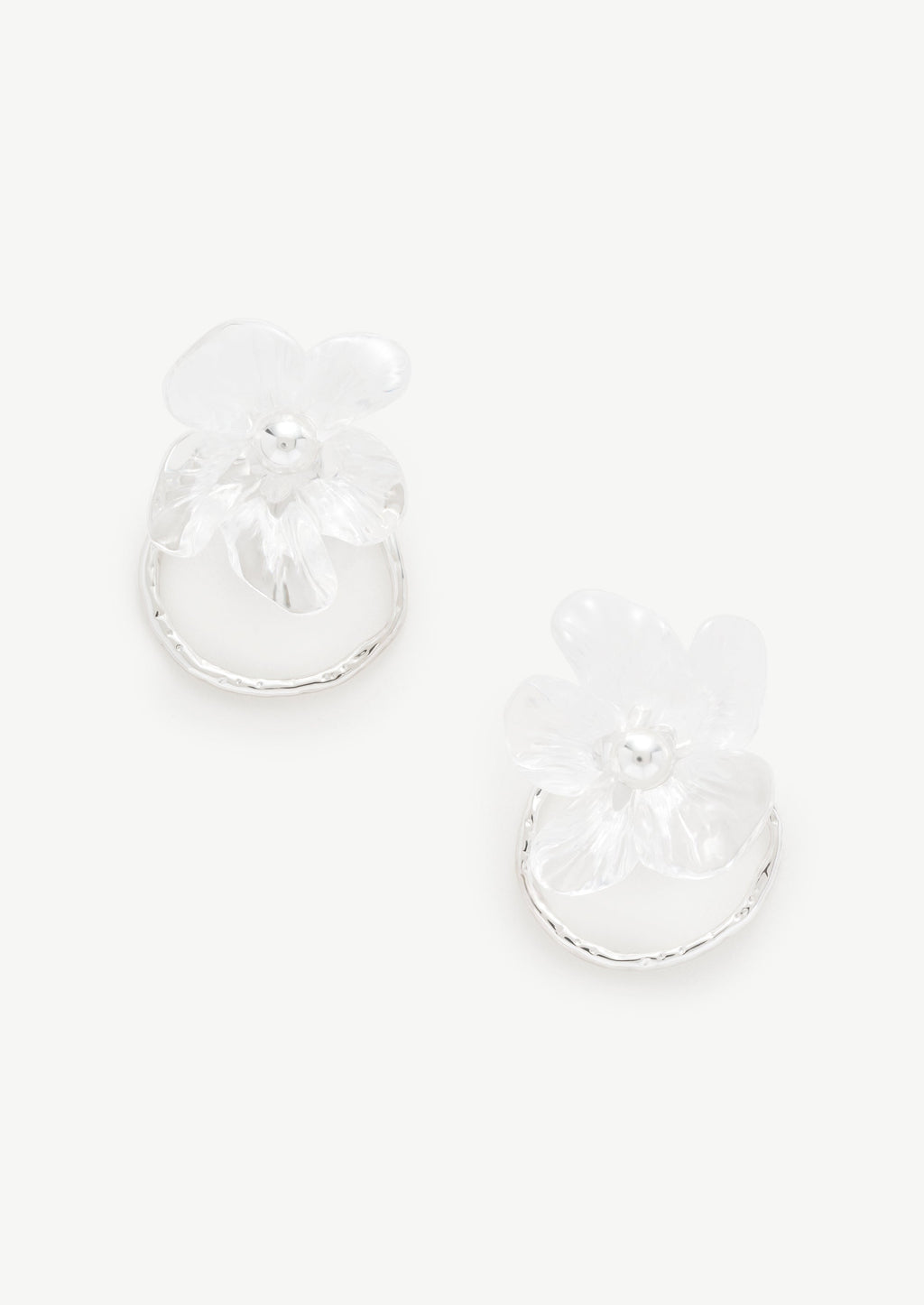 Translucent Floral Hoop Earrings