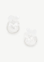 Translucent Floral Hoop Earrings