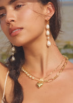 Heart Pendant Double Chain Necklace