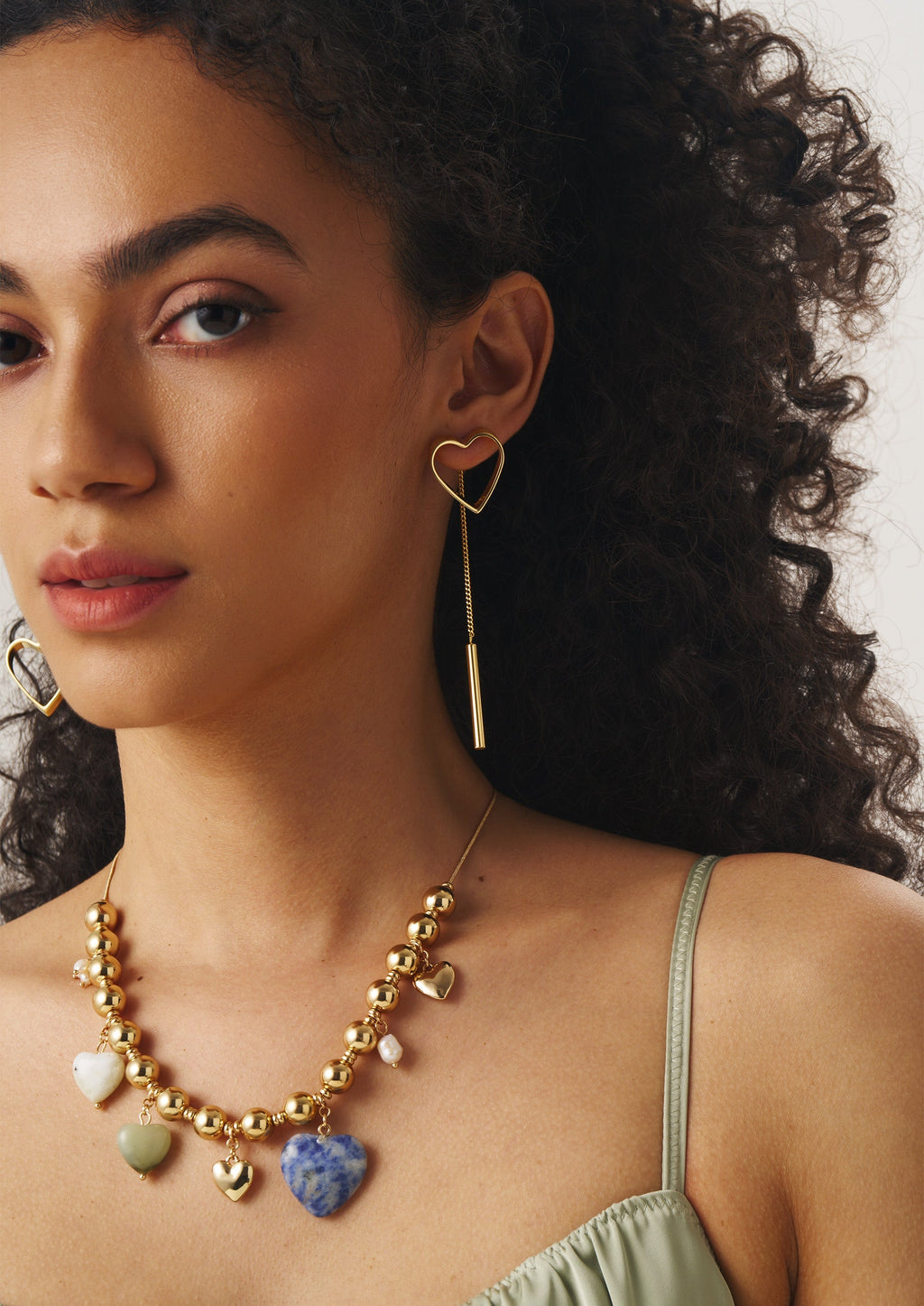 Asymmetric Heart Drop Earrings