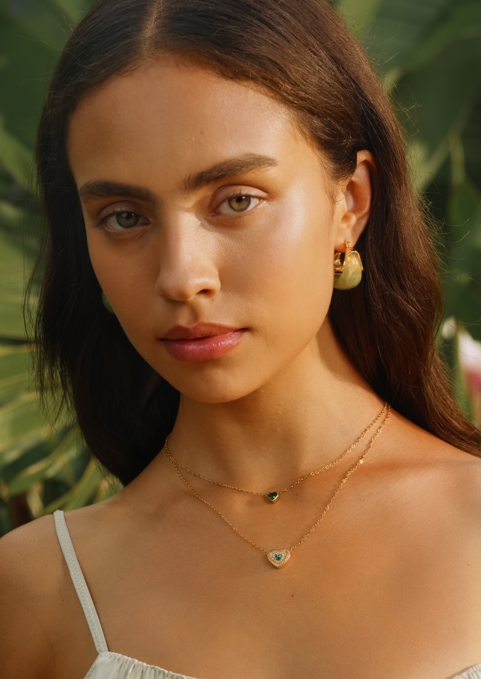 Double Heart Chain Necklace