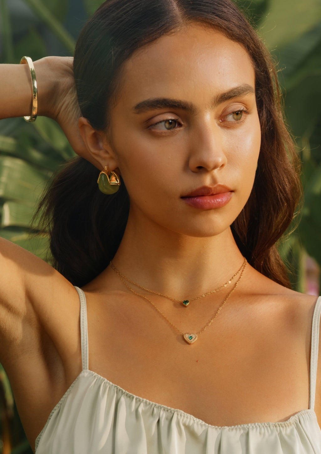 Double Heart Chain Necklace