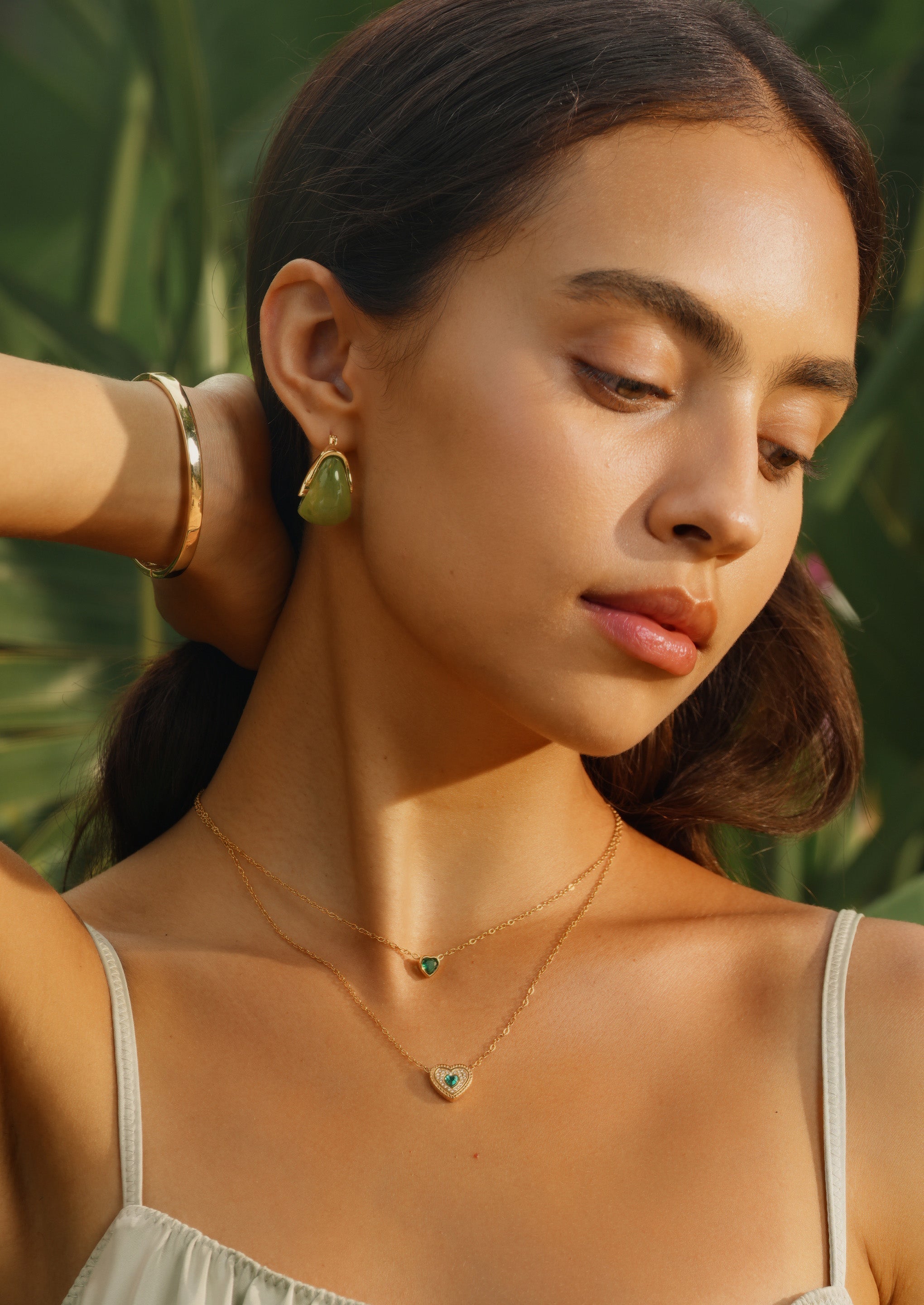 Double Heart Chain Necklace