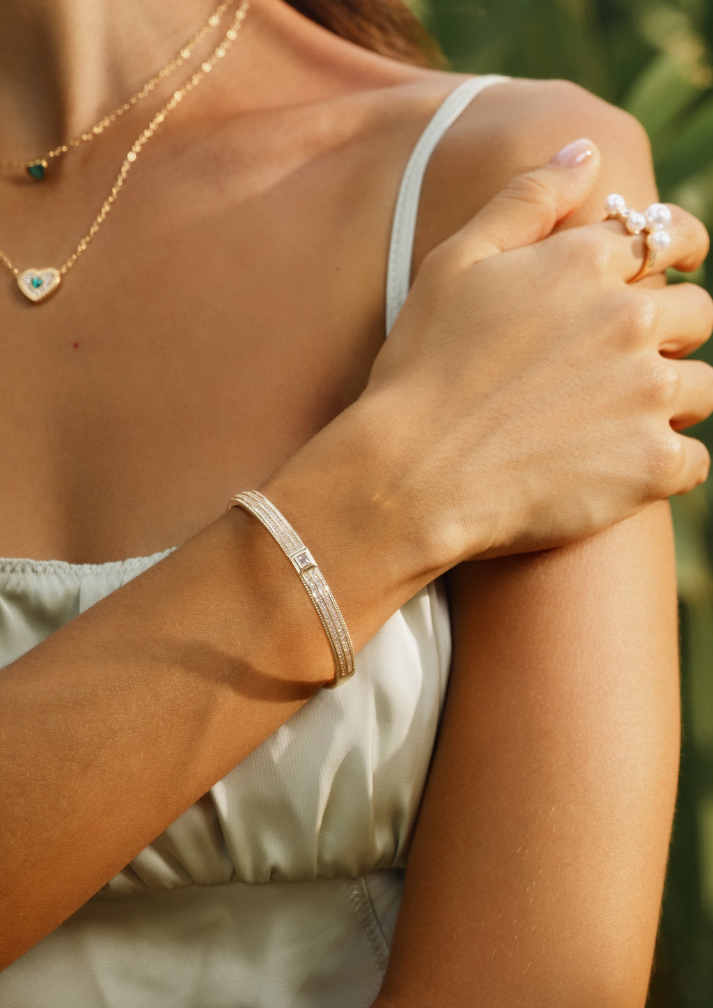 Gemstone Bangle Bracelet