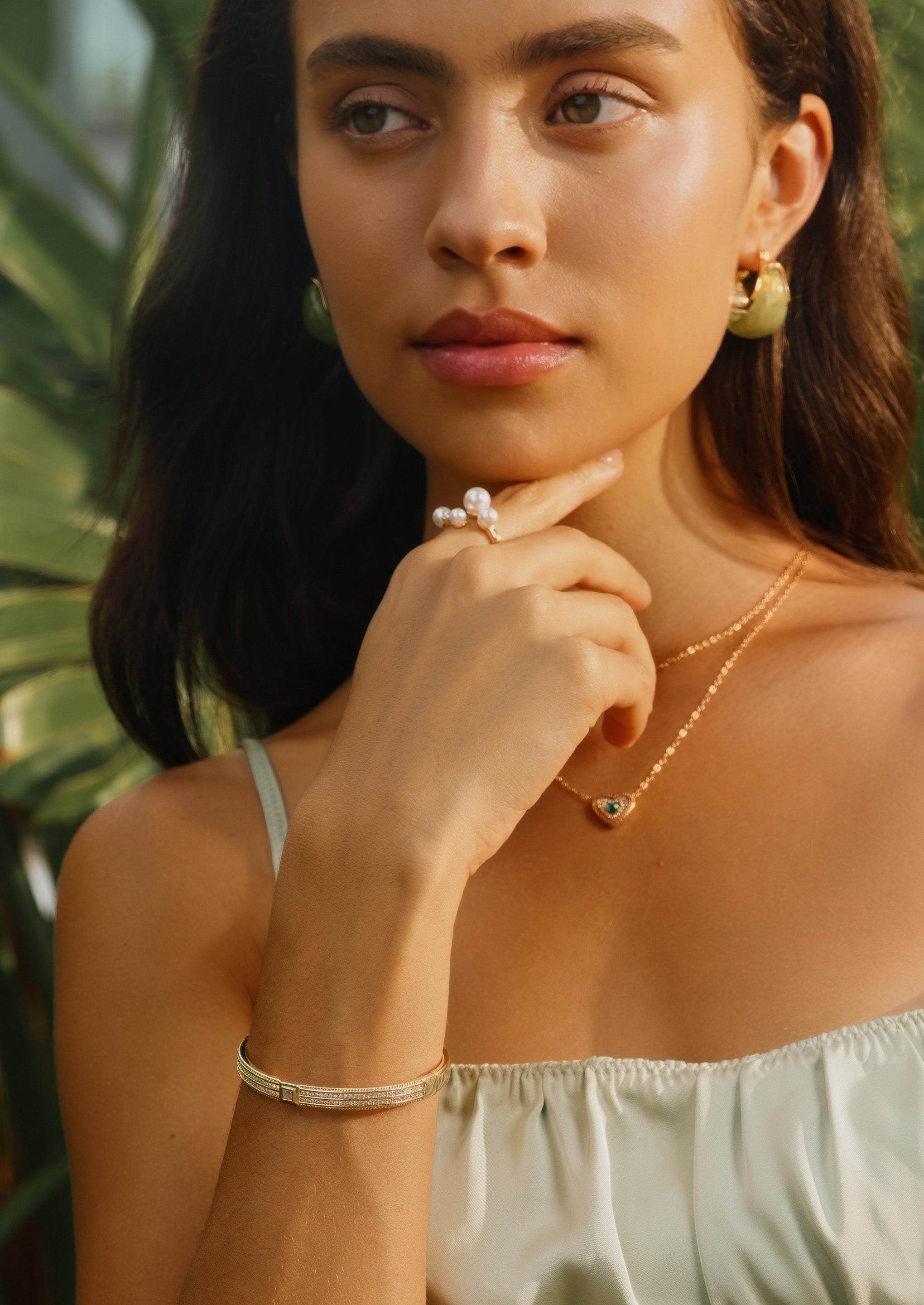 Gemstone Bangle Bracelet