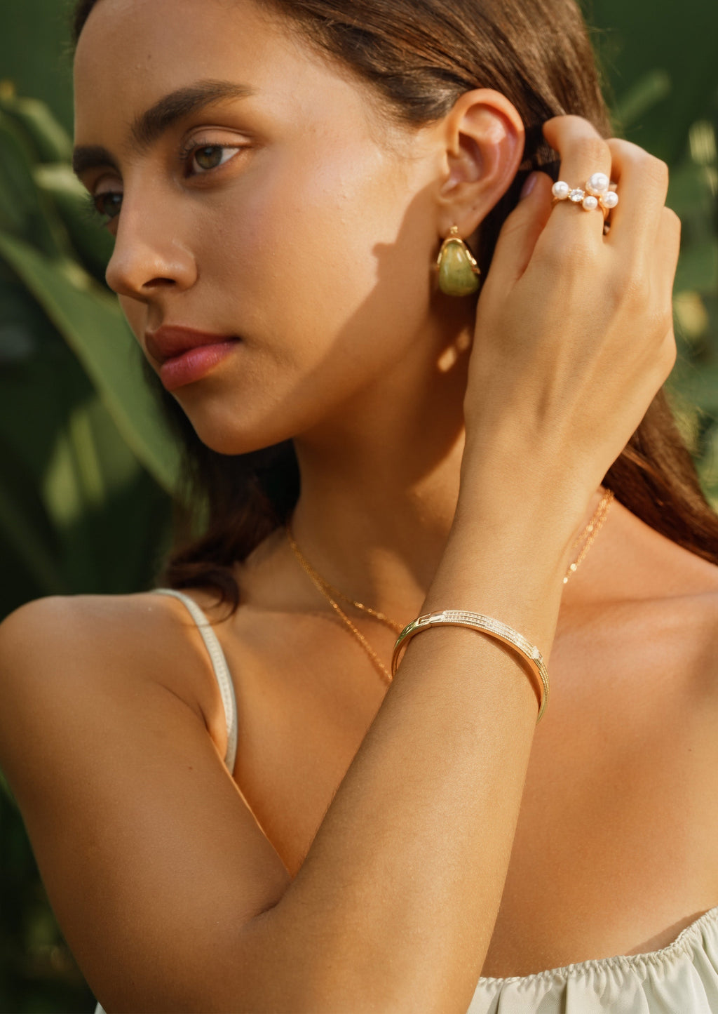 Gemstone Bangle Bracelet