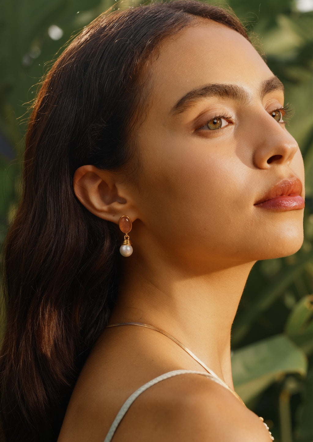 Oval Pearl Drop Earrings