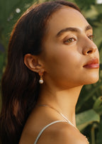 Oval Pearl Drop Earrings