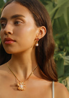 Oval Pearl Drop Earrings