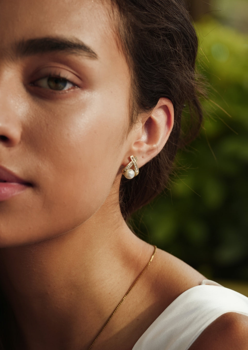 Cross Pearl Stud Earrings