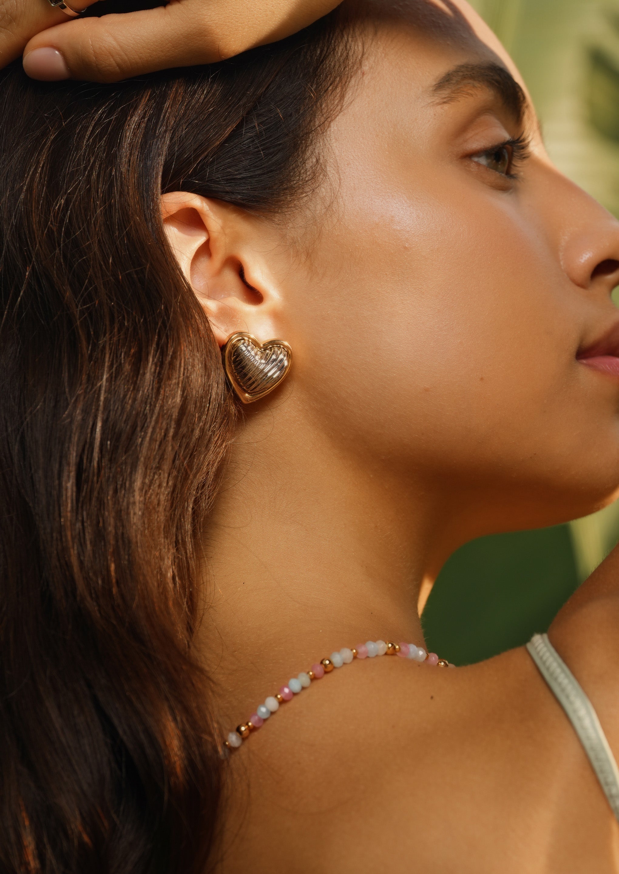 Two Tone Heart Earrings