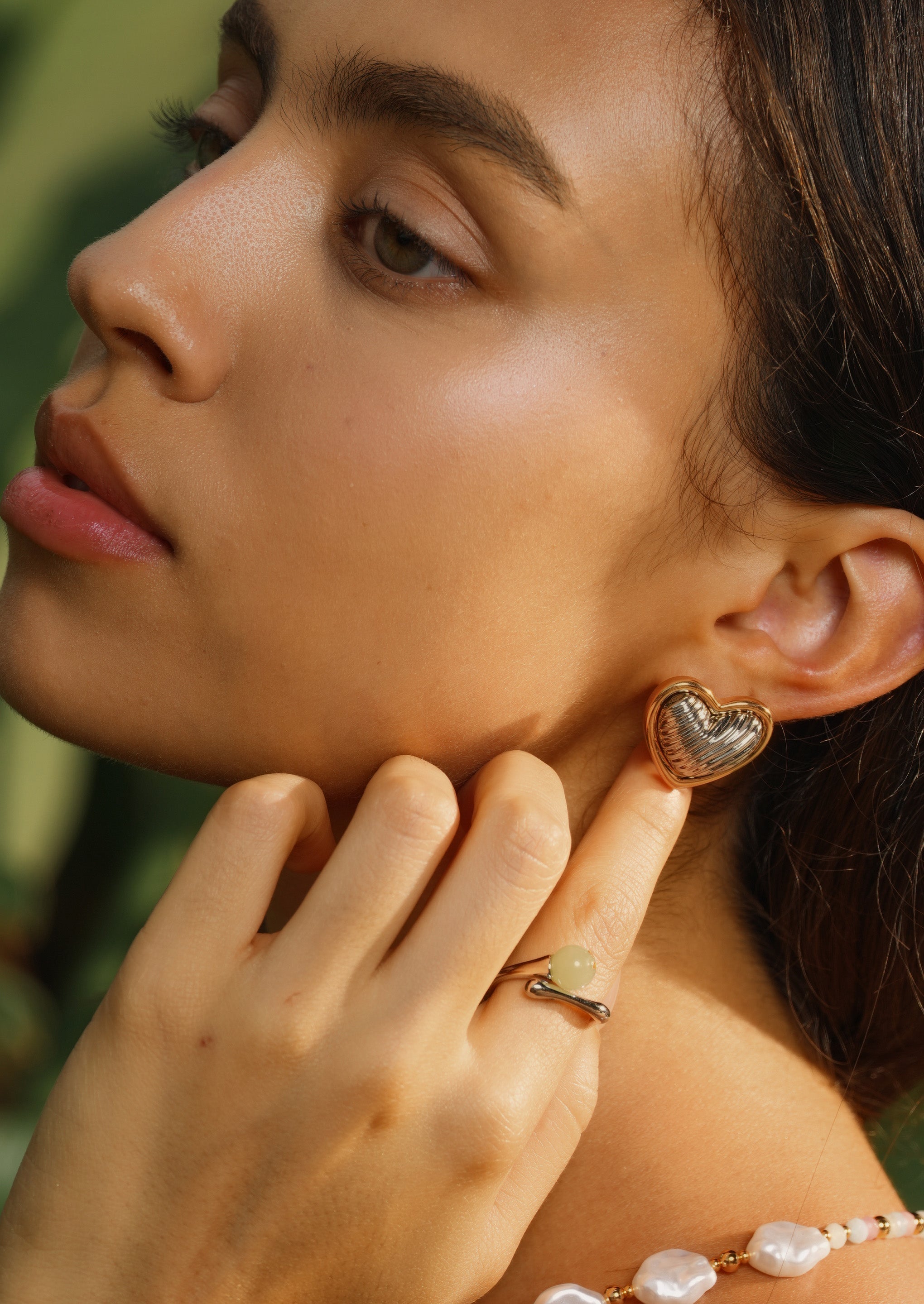 Two Tone Heart Earrings