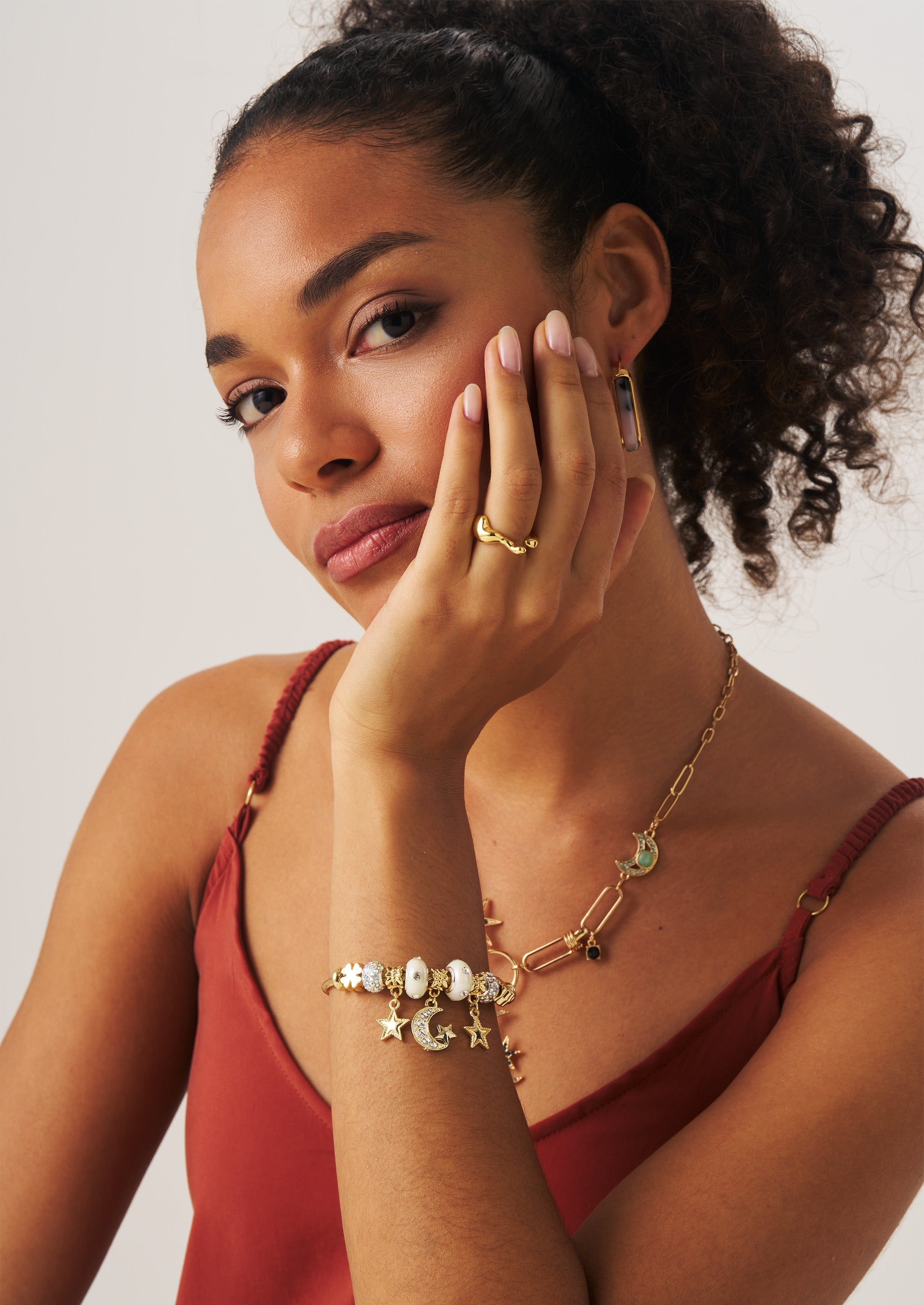 Star Moon Bangle Bracelet