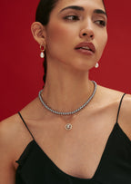 Double Pearl Beaded Pendant Necklace