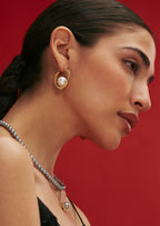 Pearl Geometric Hoop Earrings