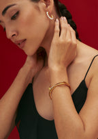 Pearl Row Hoop Earrings