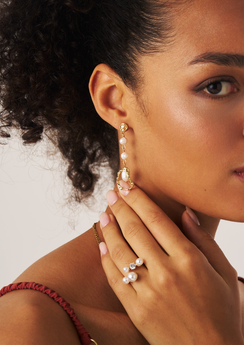 Pearl Beaded Drop Earrings