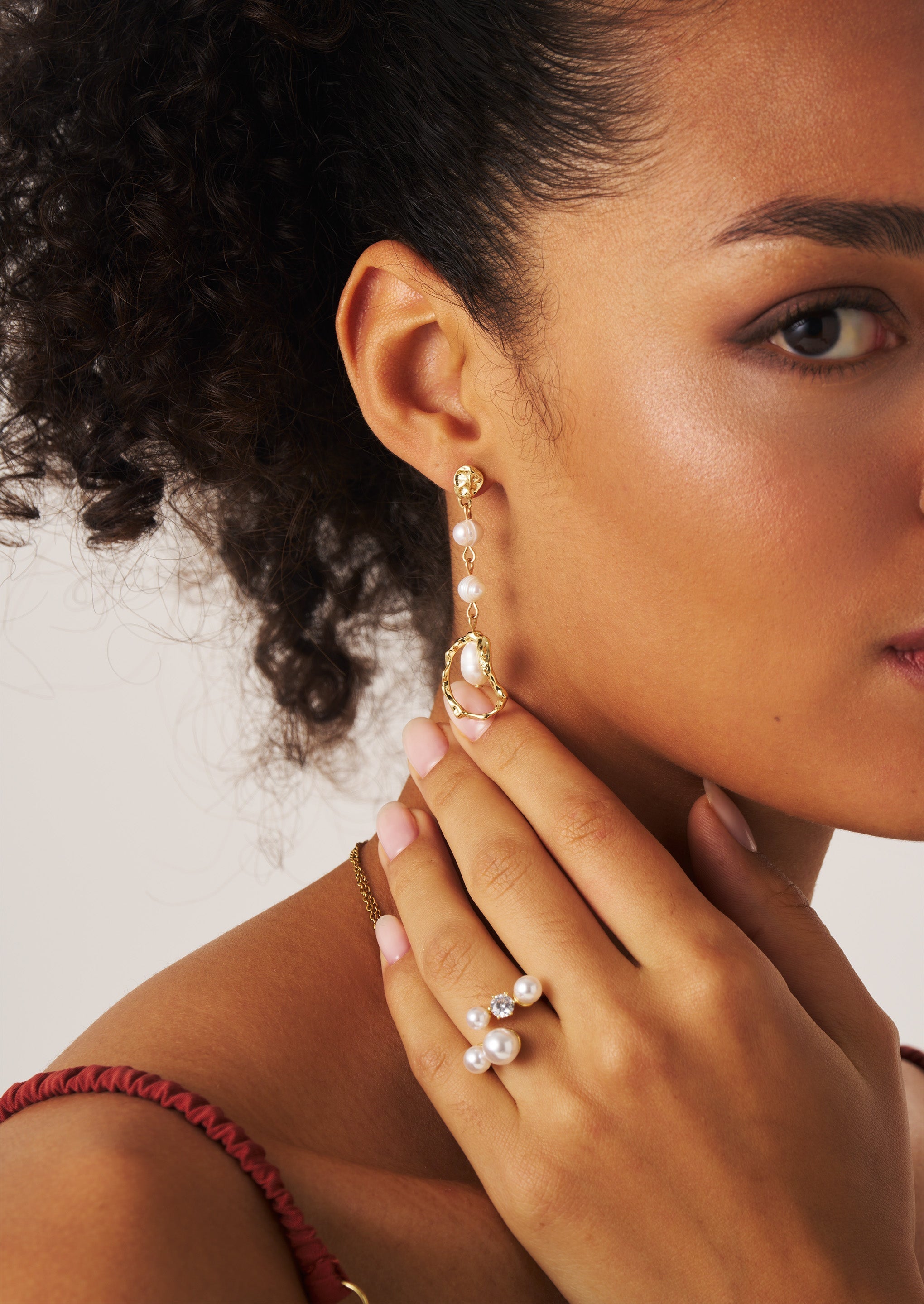 Pearl Beaded Drop Earrings