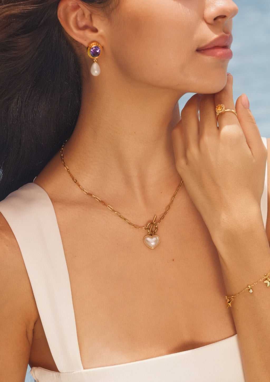 Shimmering Heart Pendant Necklace