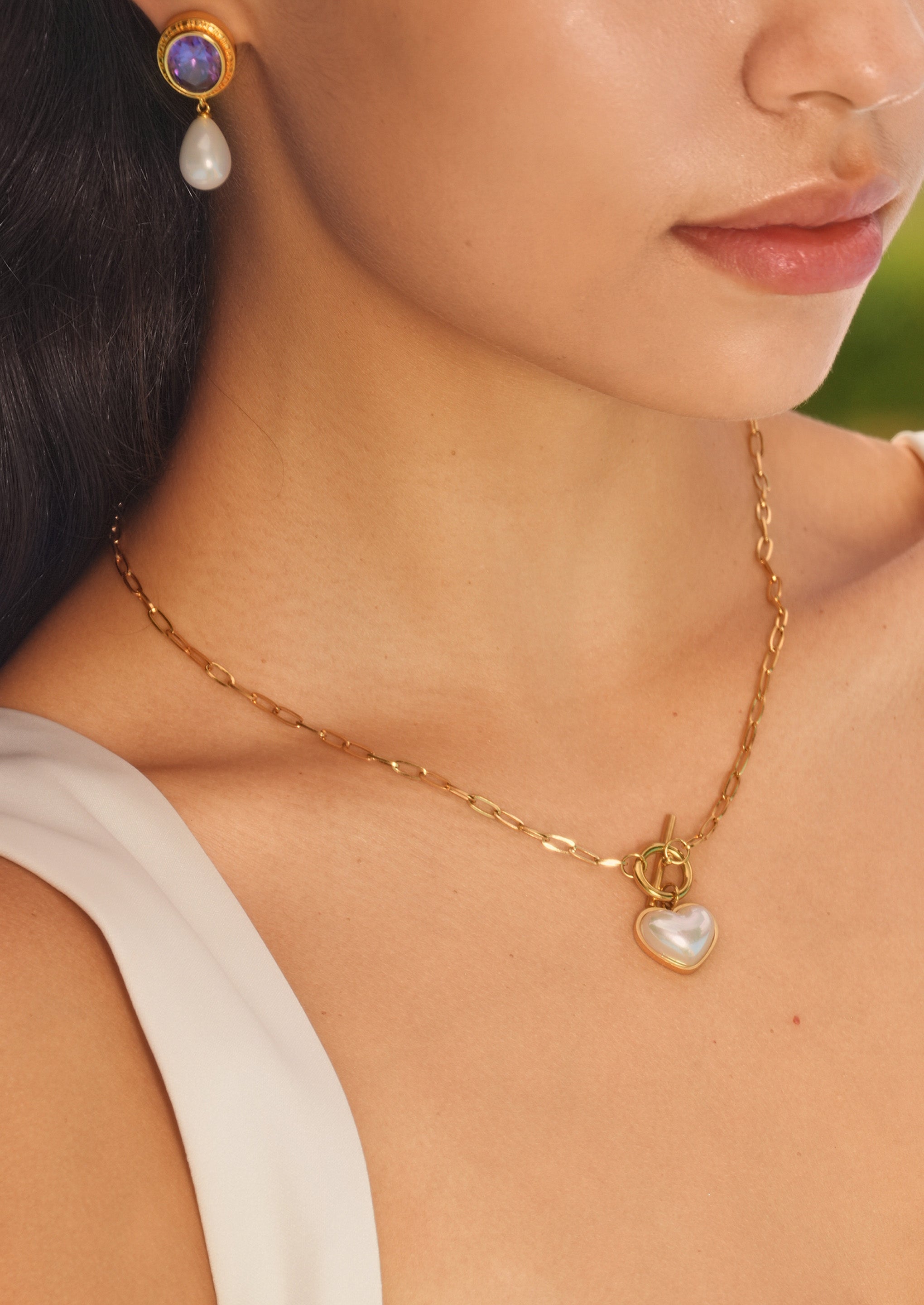 Shimmering Heart Pendant Necklace