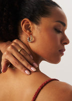 Mixed Wave Hoop Earrings