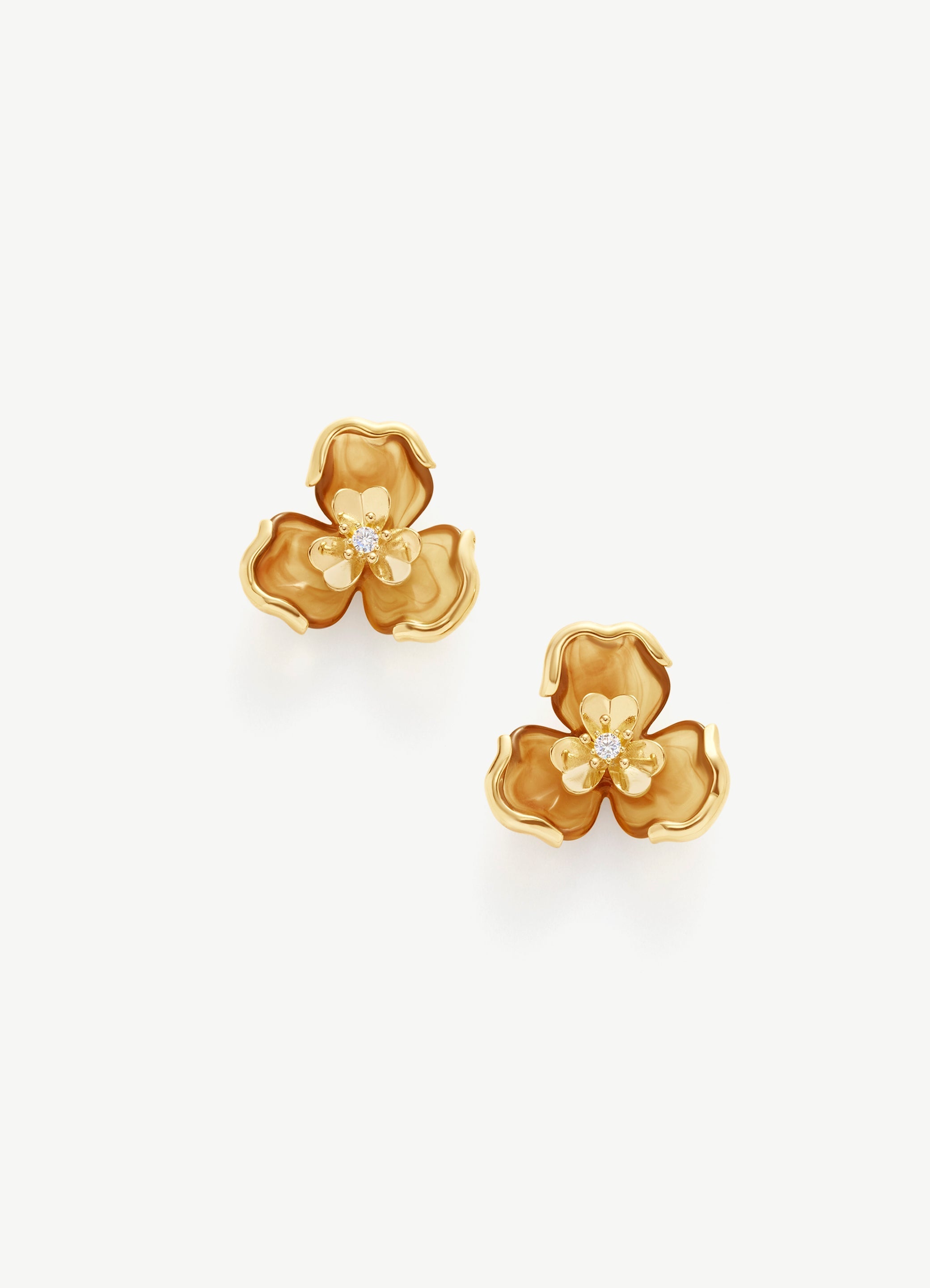 Floral Gemstone Stud Earrings