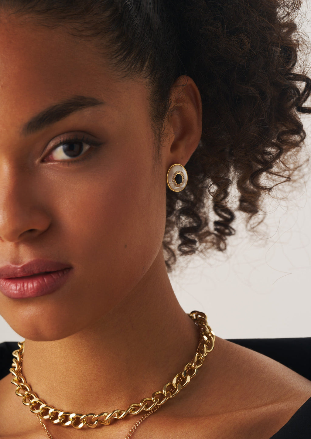 Oval Gemstone Stud Earrings