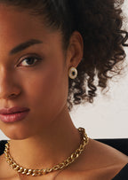 Oval Gemstone Stud Earrings