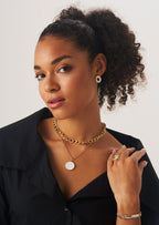 Disc Pendant Double Layer Necklace