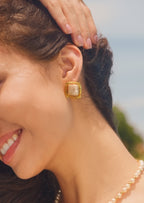 Square Swirl Stud Earrings