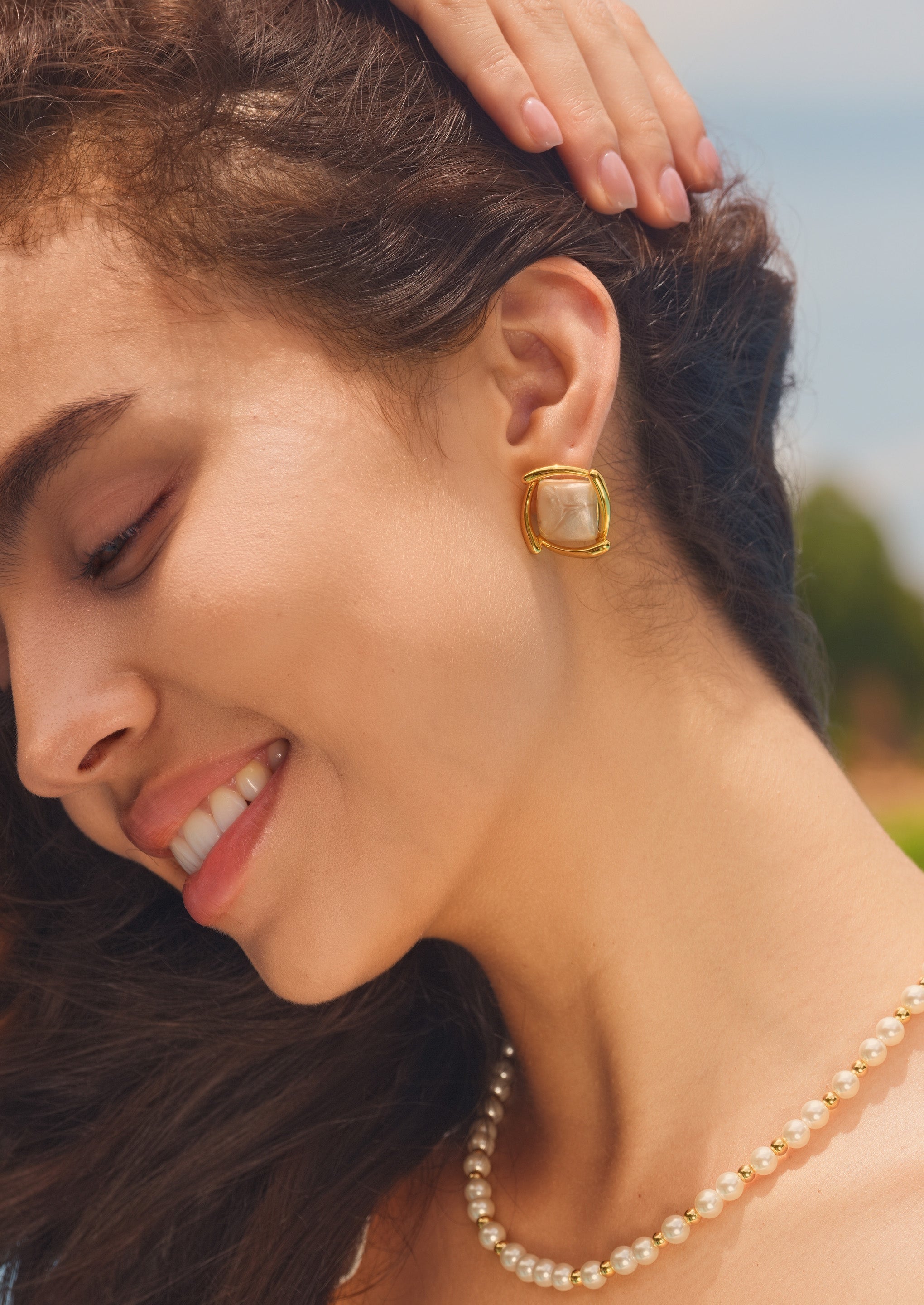 Square Swirl Stud Earrings