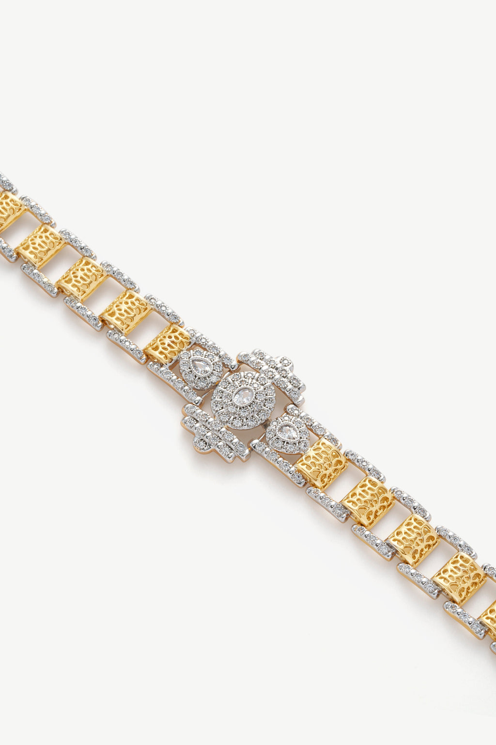 Pave Flower Hollow Bracelet