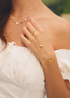 Butterfly Charm Bracelet Ring Set