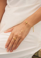 Butterfly Charm Bracelet Ring Set