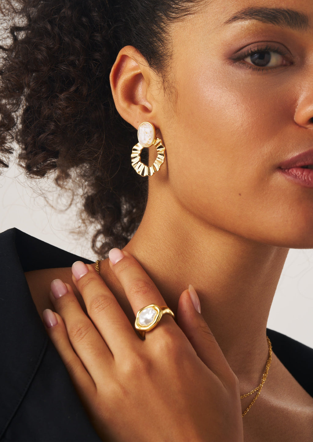 Baroque Textured Statement Earrings