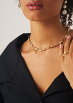Pearl Gold Link Chain Necklace