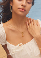 Teardrop Ring Pendant Necklace