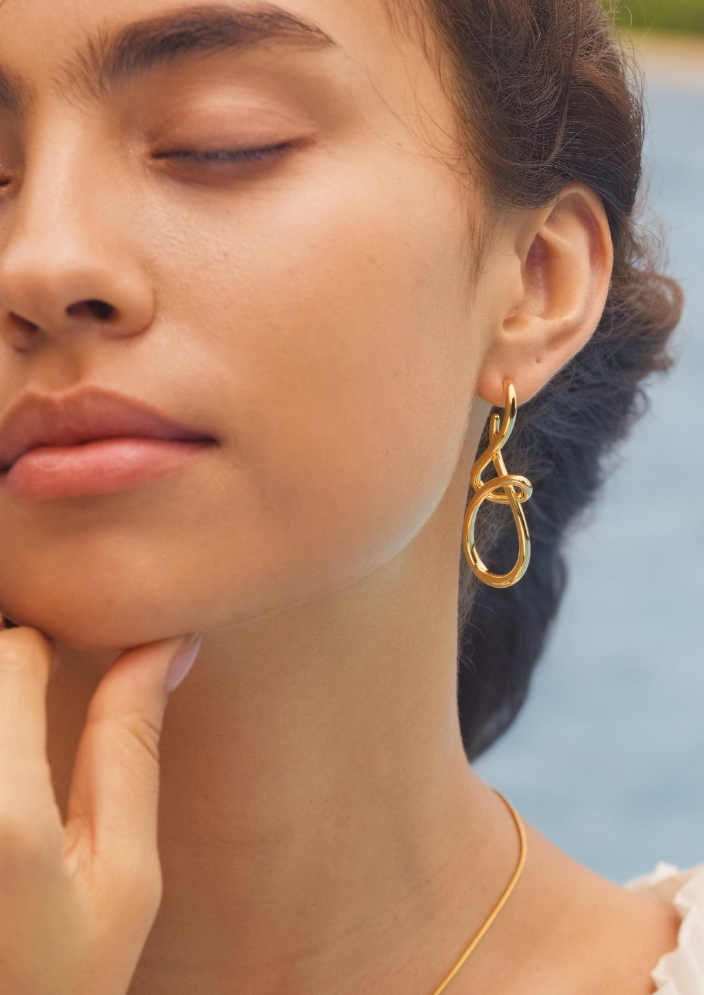 Abstract Line Drop Earrings